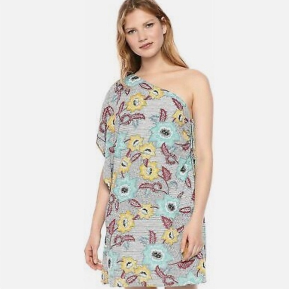 BCBGeneration Womens Sheath Dress Floral Print One Shoulder  Draped Size:6 - Picture 7 of 16